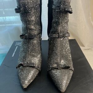 INC International Concepts Sparkling Silver Ankle Boots